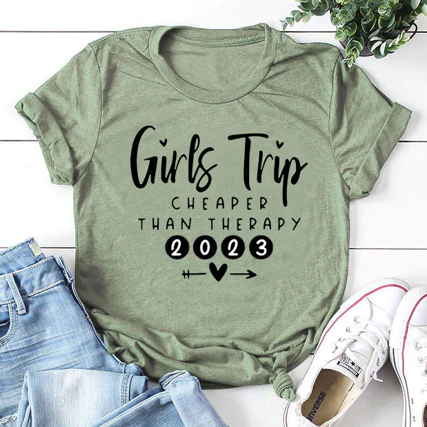 Girls Trip 2023 Print Women Slogan T-Shirt