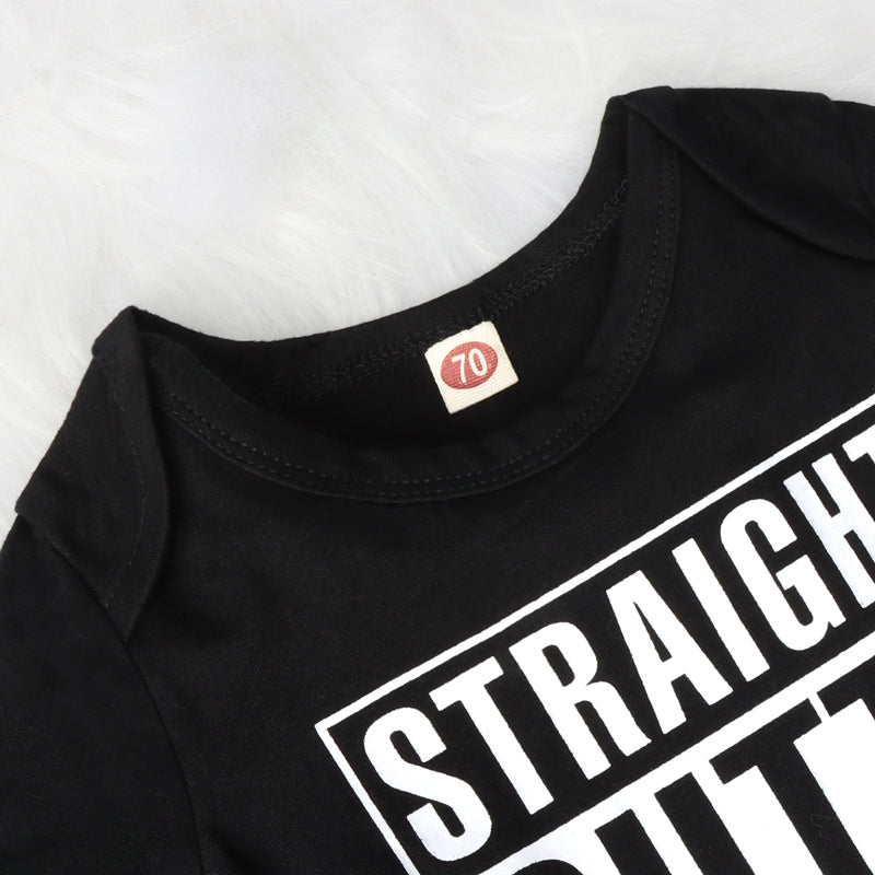 2PCS Straight Outta Quarantine Letter Printed Baby Set