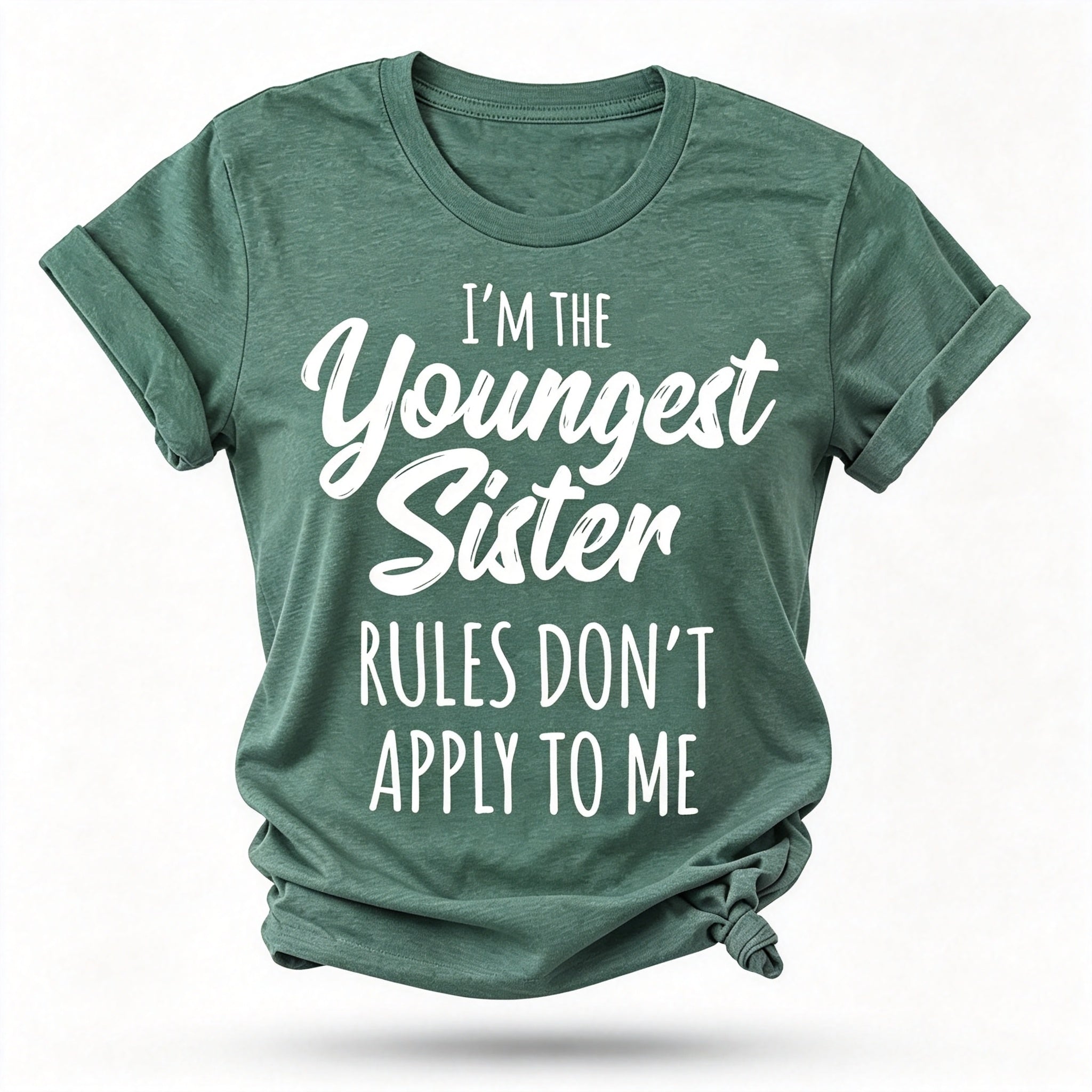 Je suis la plus jeune sœur mode lettre impression femmes Slogan T-Shirt 