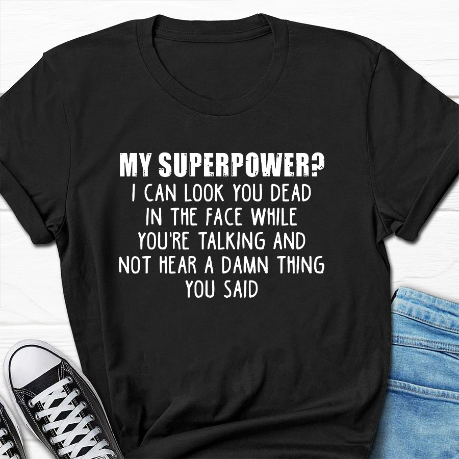 My Superpower Print Men Slogan T-Shirt