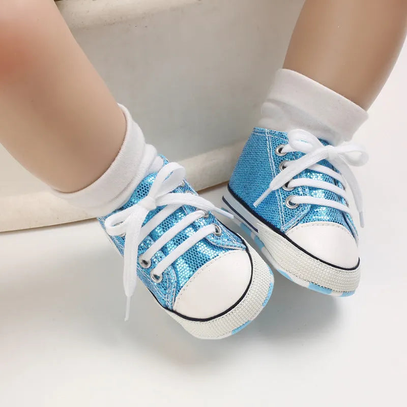 Lovely Allover Sequins Non-Slip Baby Shoes