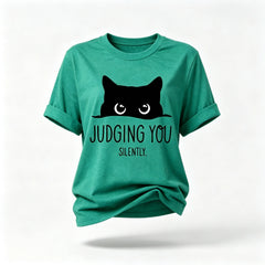 Judging You Print Women Slogan T-Shirt