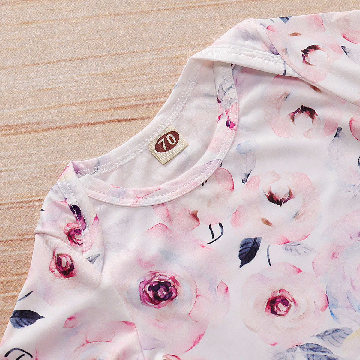 2PCS Baby NewBorn Lovely Floral Print Pajamas and Headband