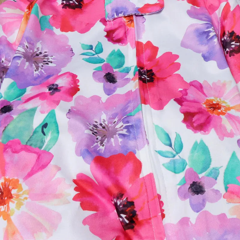 Lovely Full Floral Printed Pajamas With Headband