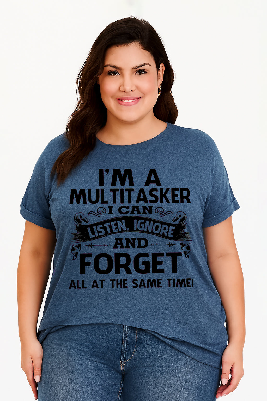 I Am A Multitasker Fashion Letter Print Women Slogan Plus Size T-Shirt