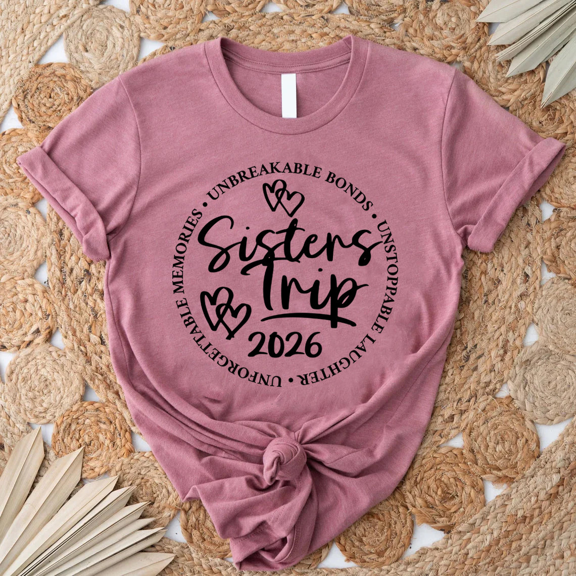 Sister's Trip 2026 Letter Print Women Slogan T-Shirt