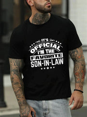 É oficial, sou o filho favorito, camiseta masculina com slogan 