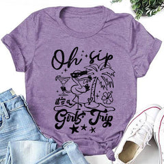 Girl's Trip Letter Print Women Slogan T-Shirt