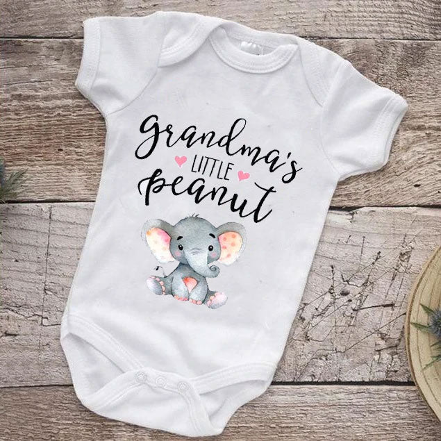 Grandma‘s Little Peanut Letter Printed Romper