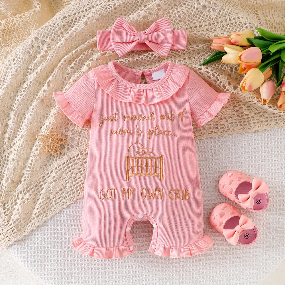 Elegant Got My Own Crib Letter Print Baby Jumpsuit