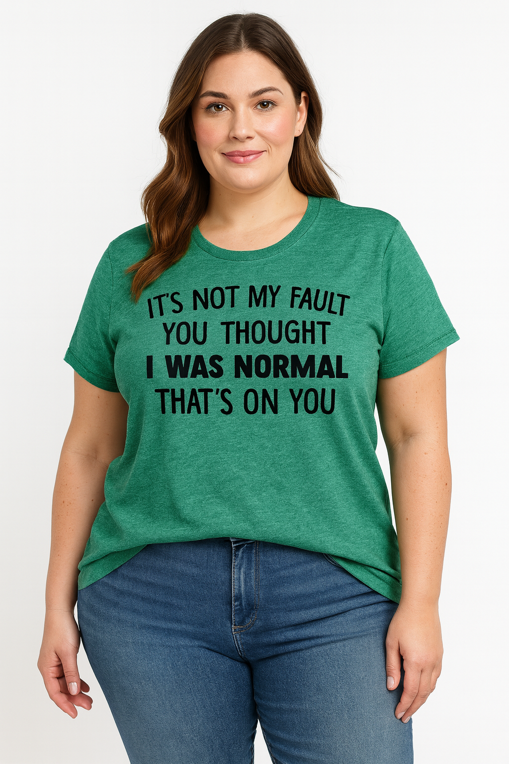 It's Not My Fault Print Women Slogan Plus Size T-shirt