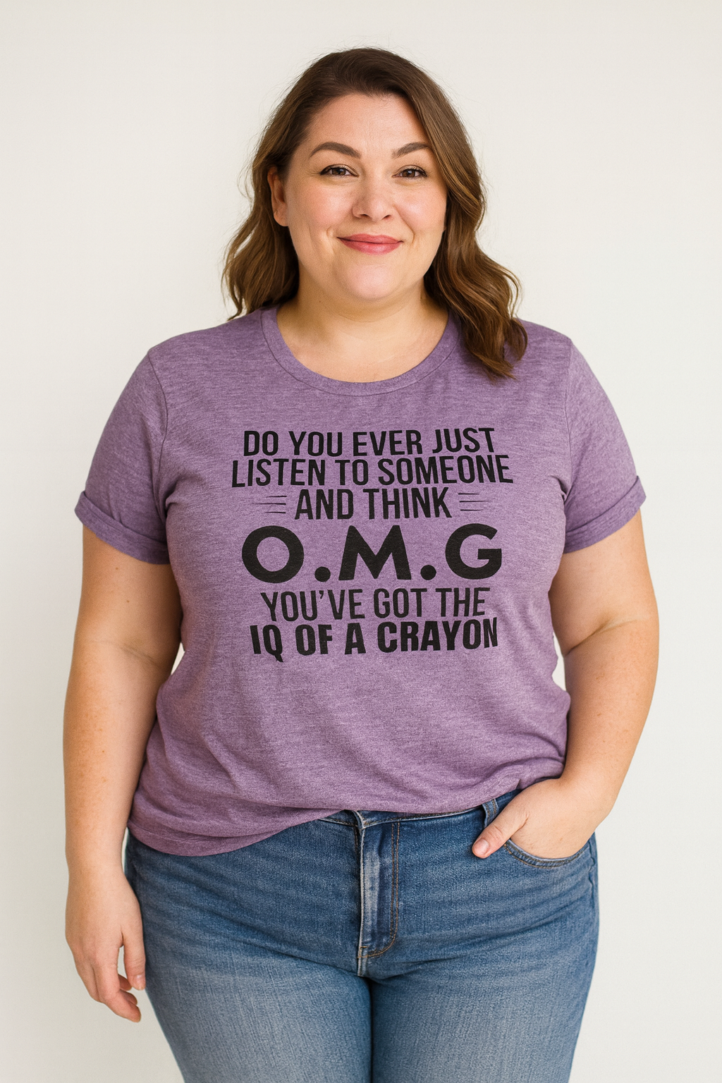 Do You Ever Just Listen To Someone Letter Print Women Slogan Plus Size T Shirt