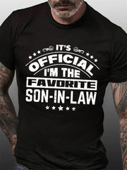 É oficial, sou o filho favorito, camiseta masculina com slogan 