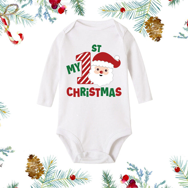 My First Christmas Letter Printed Baby Romper