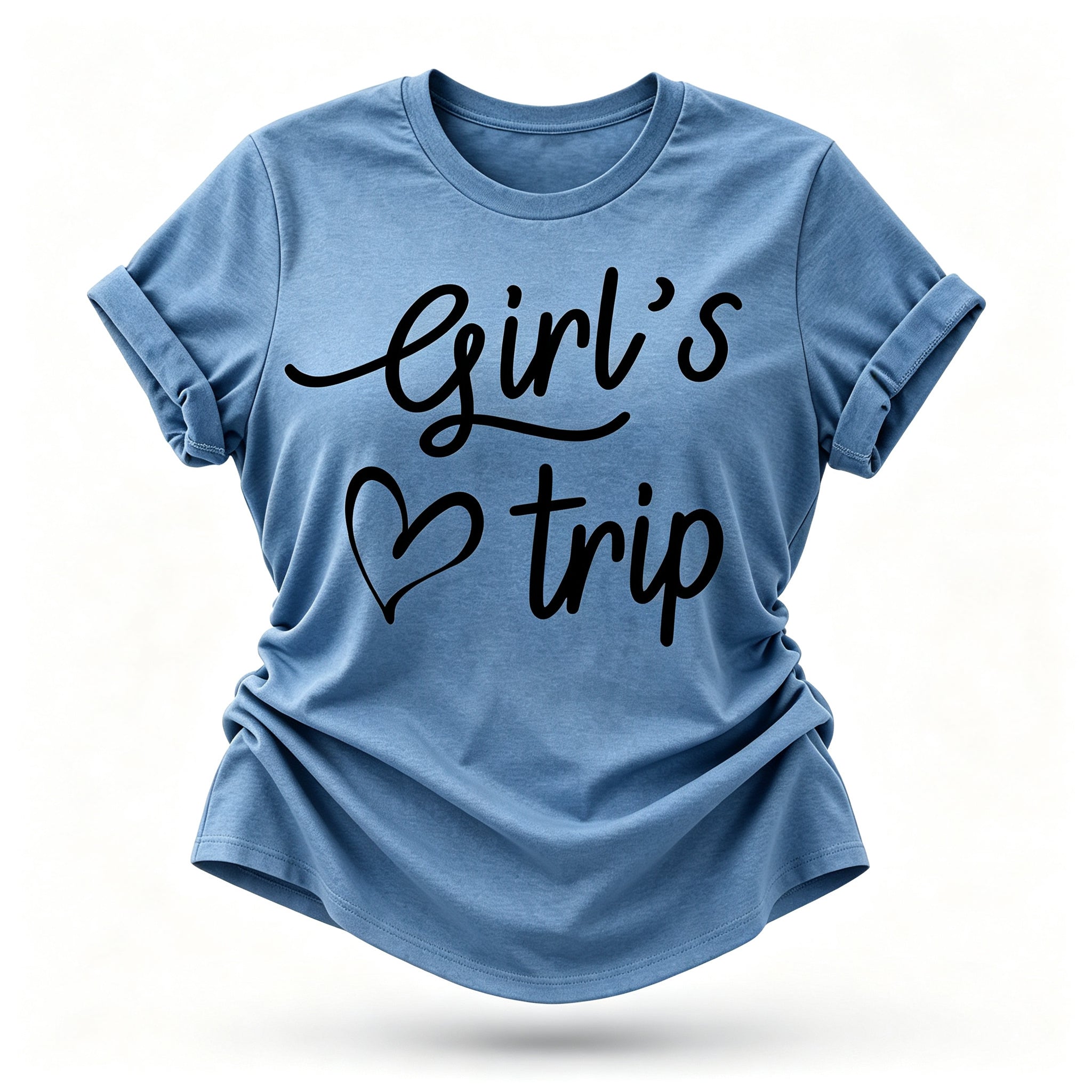 Girl's Trip Letter Heart Print Women Slogan T-Shirt