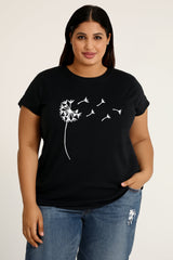 Dandelion Cotton Plus Size T-shirt