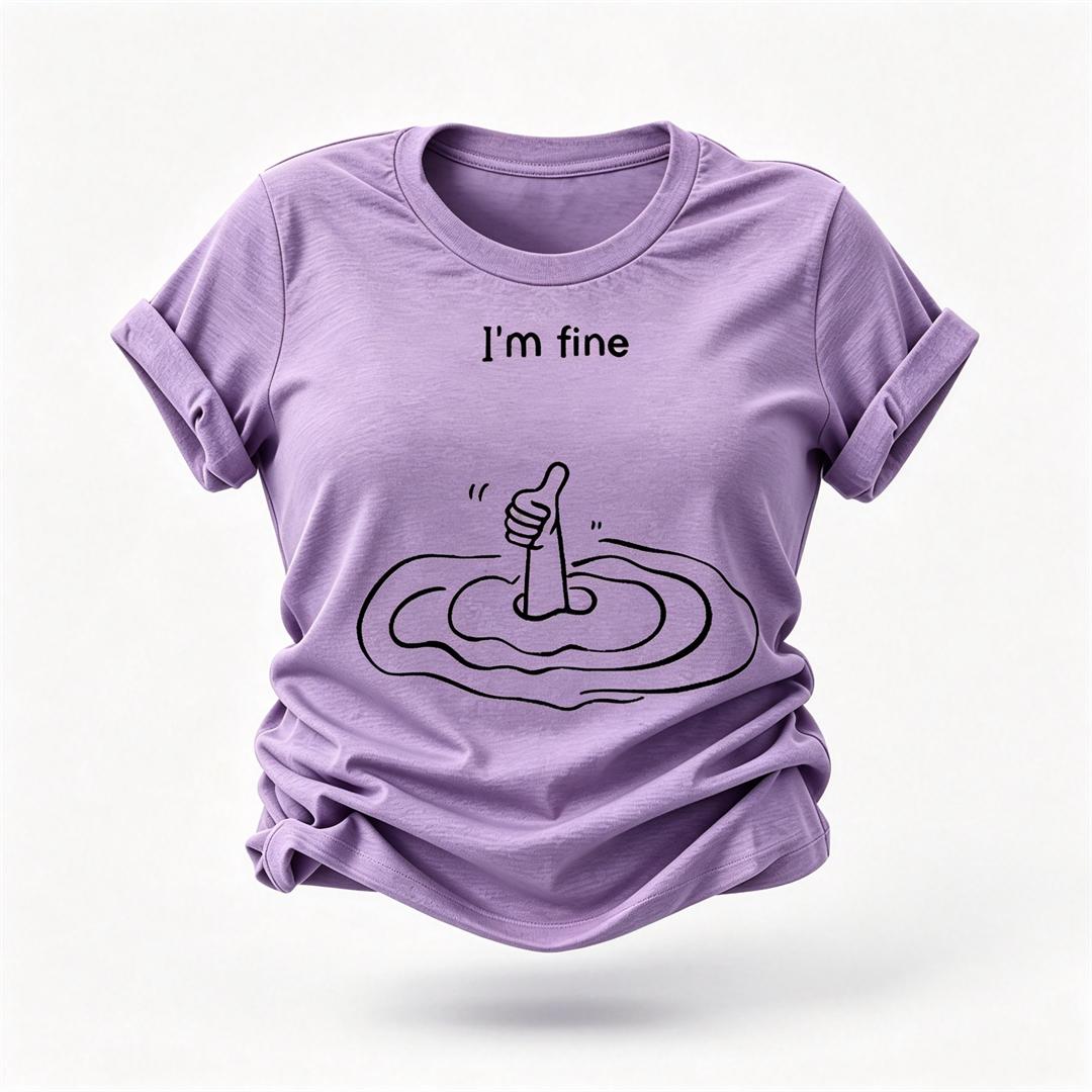 I'm Fine Letter Print Women Slogan T-Shirt