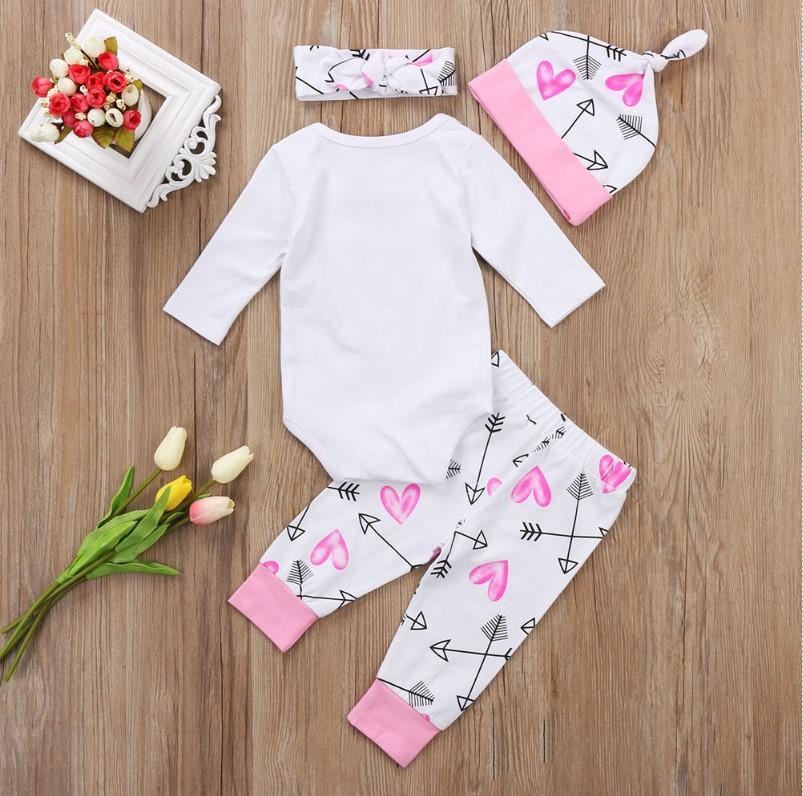 3PCS The Princess Has Arrived Letter Print Baby Set