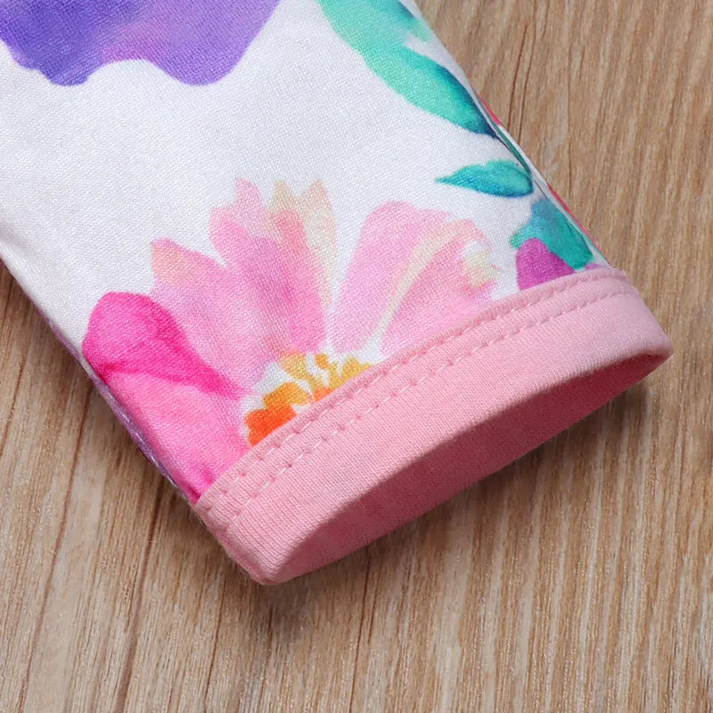 Lovely Full Floral Printed Pajamas With Headband