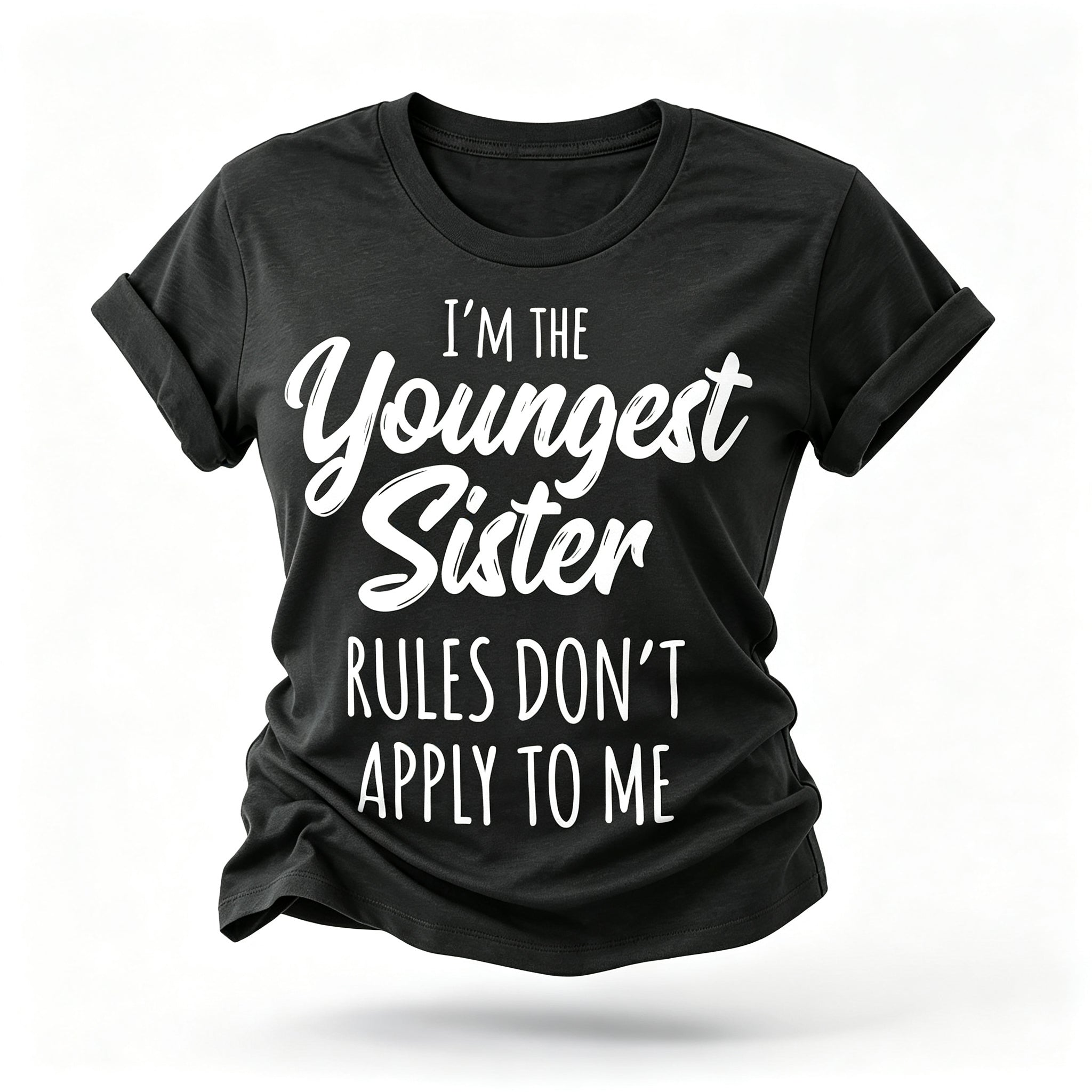 Je suis la plus jeune sœur mode lettre impression femmes Slogan T-Shirt 