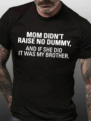 Camiseta com slogan masculino com estampa de mamãe não levantou nenhum manequim 
