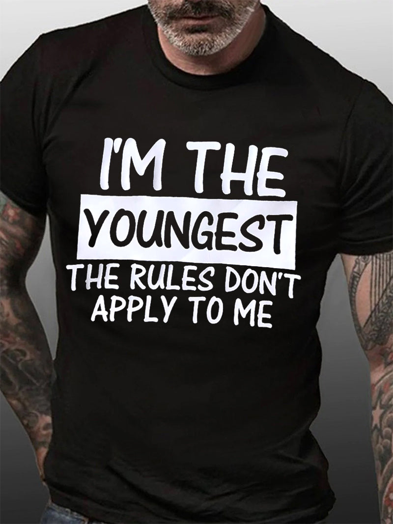 Funny I Make The Rules Shirt Oldest Middle Youngest Print Men Slogan T-Shirt