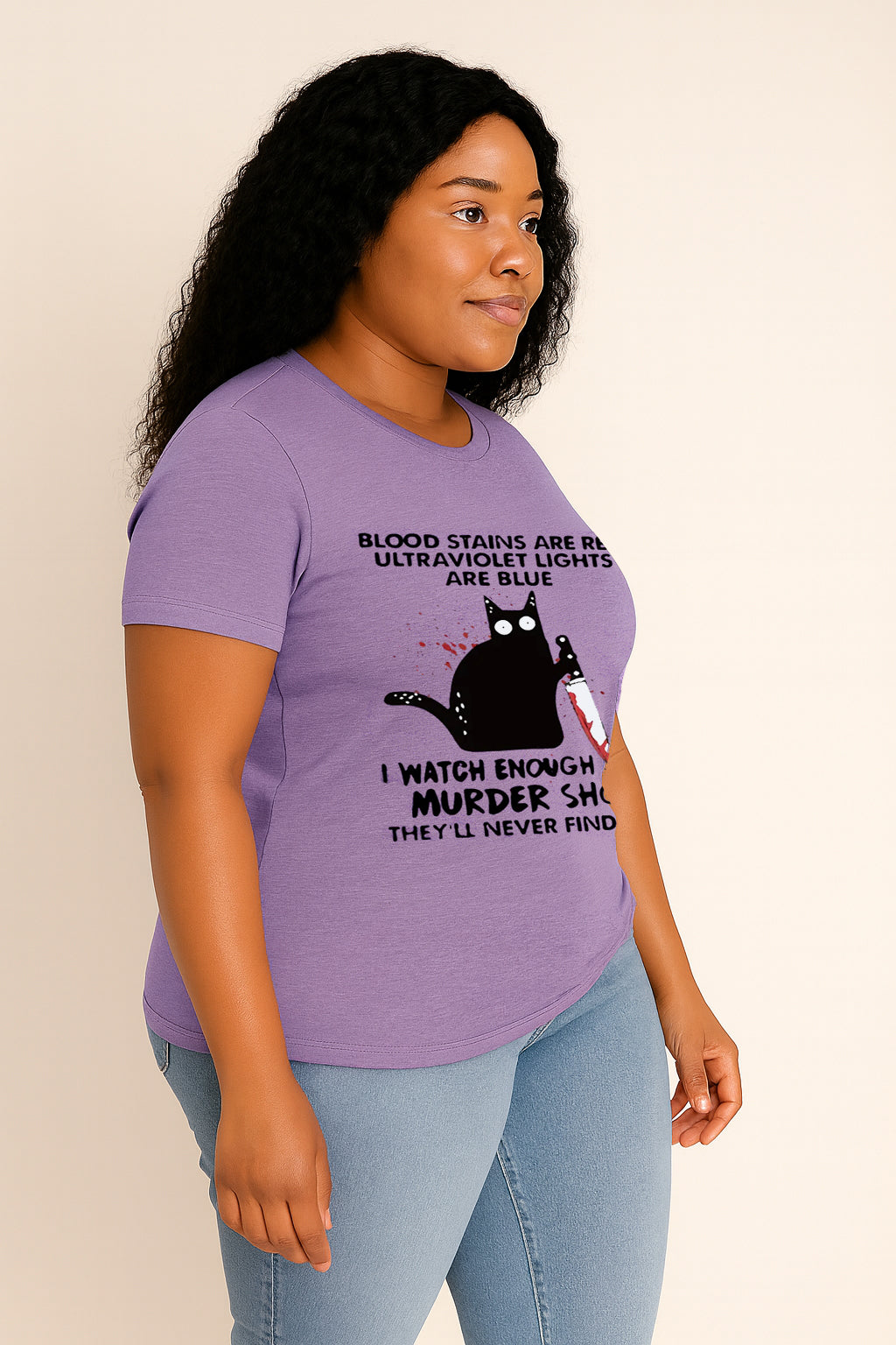 Blood Stains Are Red Print Women Slogan Plus Size T-shirt