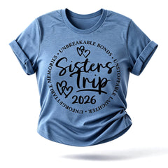 Sister's Trip 2026 Letter Print Women Slogan T-Shirt