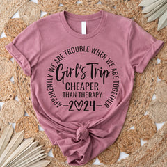 Girl's Trip Cheaper Letter Print Women Slogan Plus Size T-Shirt