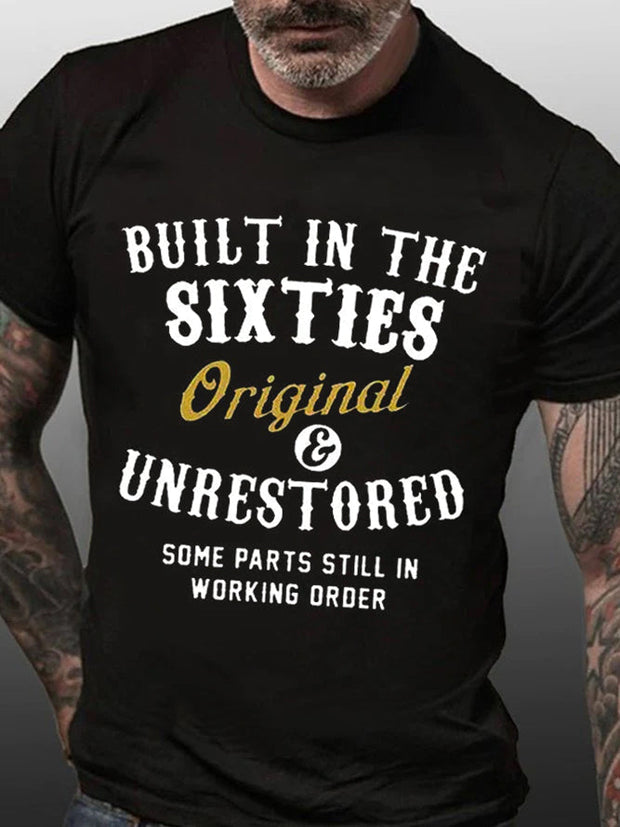Built In The Sixties Print Men Slogan T-Shirt