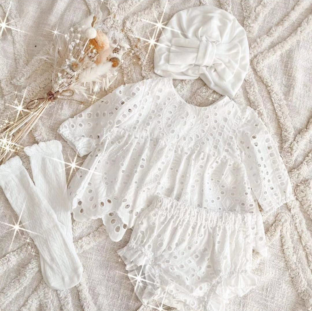 3PCS Lovely Solid Color Baby Set
