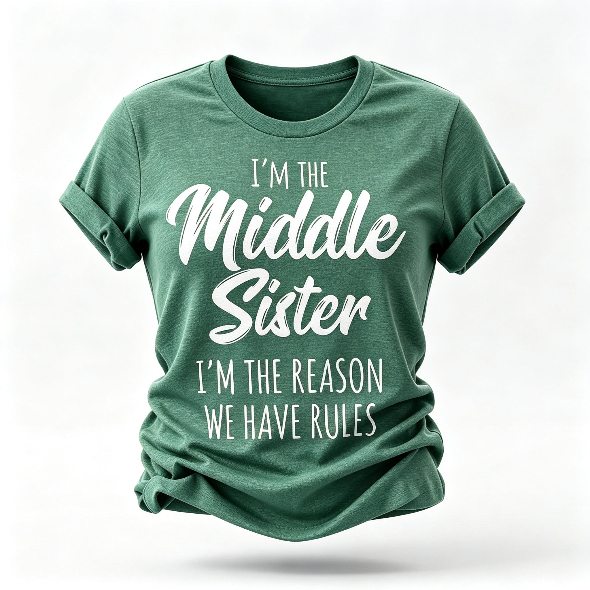 Je suis la sœur du milieu mode lettre impression femmes Slogan T-Shirt 