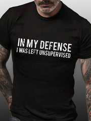 Camiseta masculina com slogan da In My Defense 