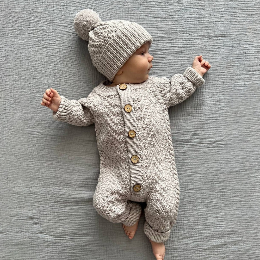 2PCS Angelic Newborn Solid Color Baby Jumpsuit