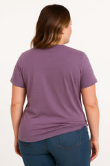 Sweet Old Lady Tee Slogan Letter Graphic Crew Neck Women Plus Size T Shirt