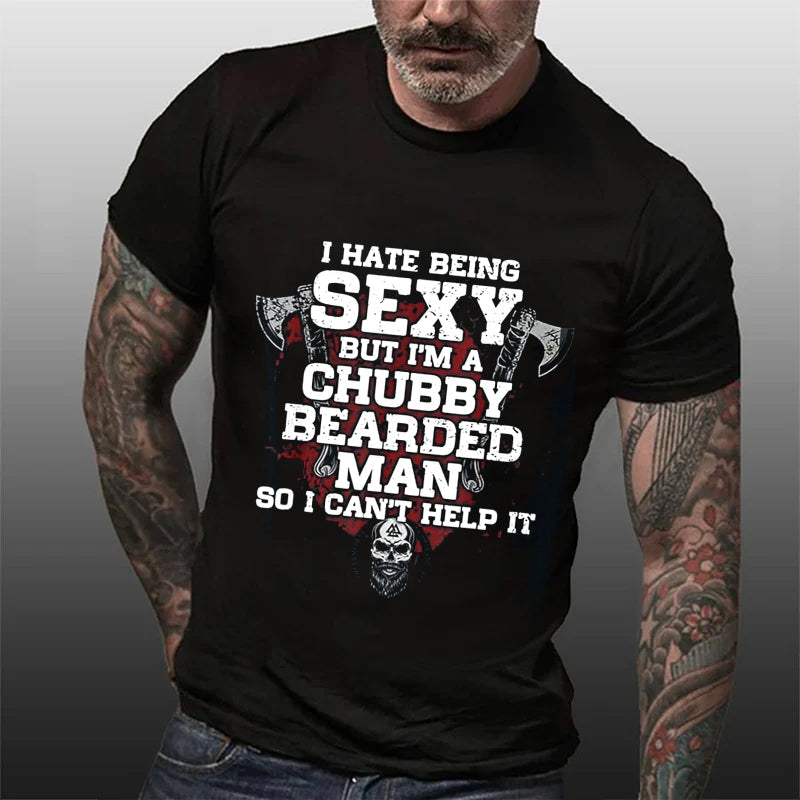 I Hate Being Sexy Letter Print Men Slogan T-Shirt
