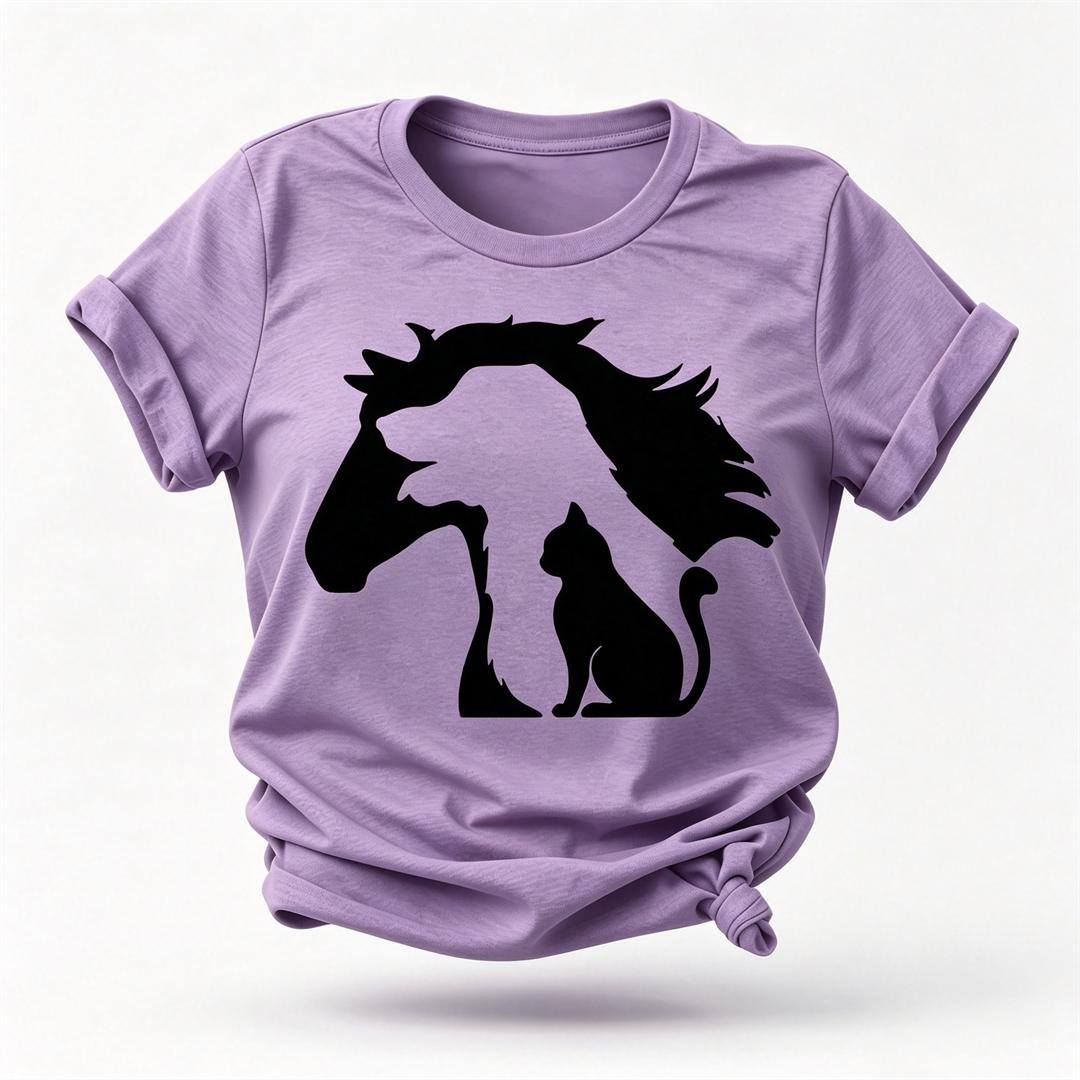 T-shirt avec slogan pour femme, joli cheval, chien, chat 