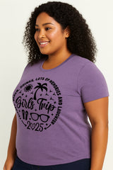 Girls Trip 2025 Printed Women Slogan Plus Size T-Shirt