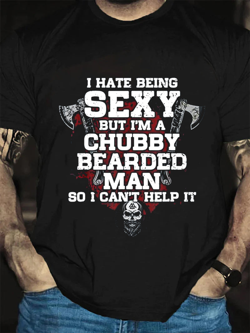 I Hate Being Sexy Letter Print Men Slogan T-Shirt