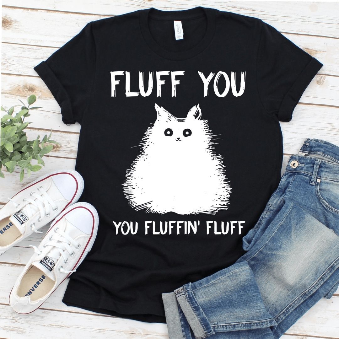 Camiseta com slogan feminino Fluff You Print