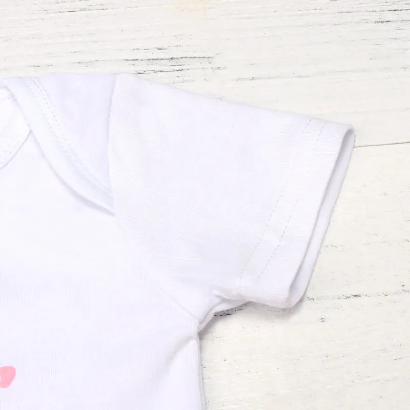 3PCS Letter Floral Print Baby Girl Set