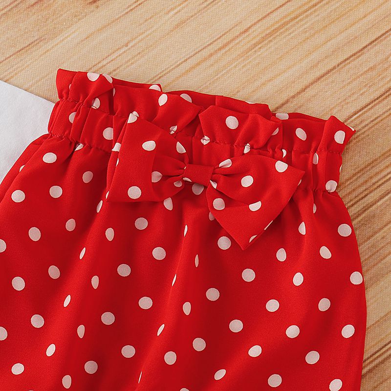 3PCS Heart Shaped Printed Polka Dot Long Sleeve Baby Girl Set