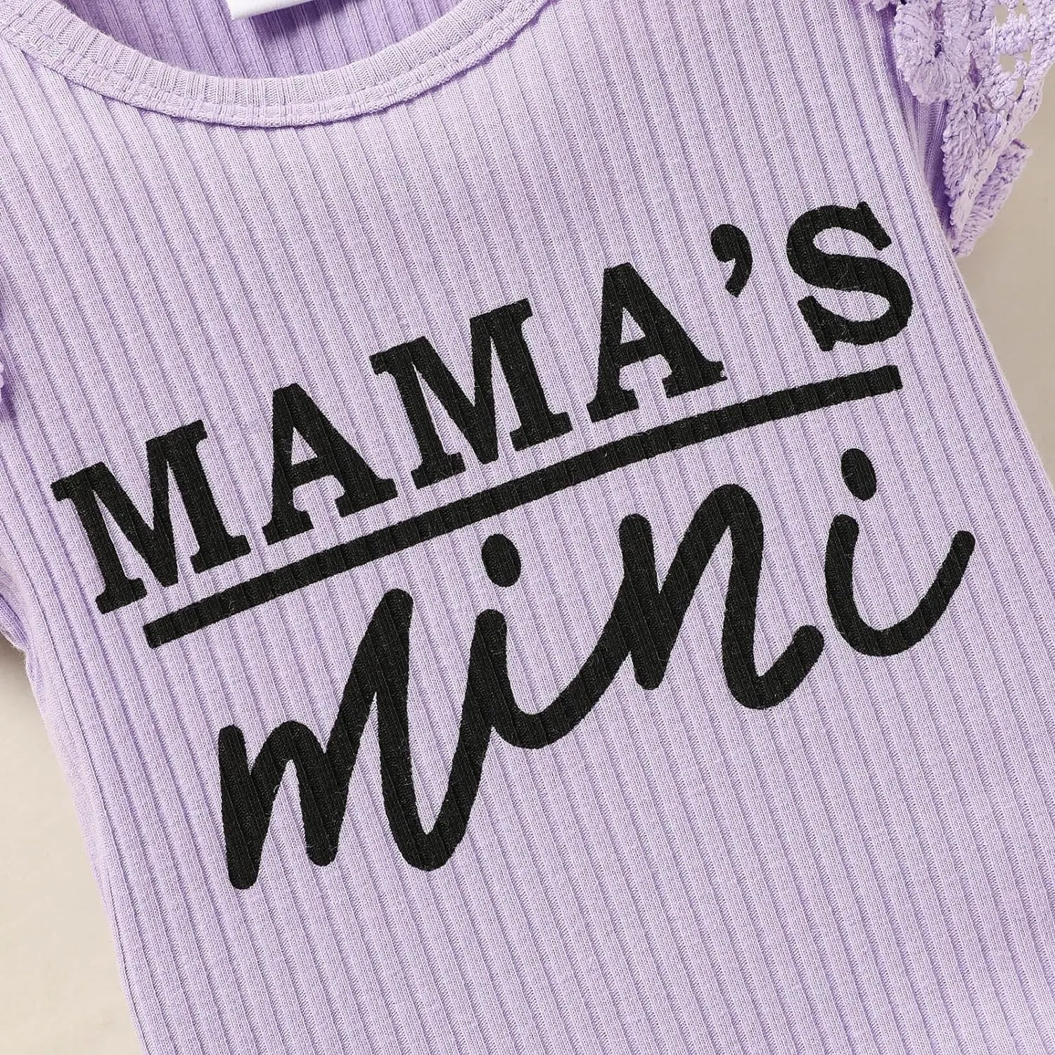 3PCS Mama's Mini Letter Printed Floral Baby Set
