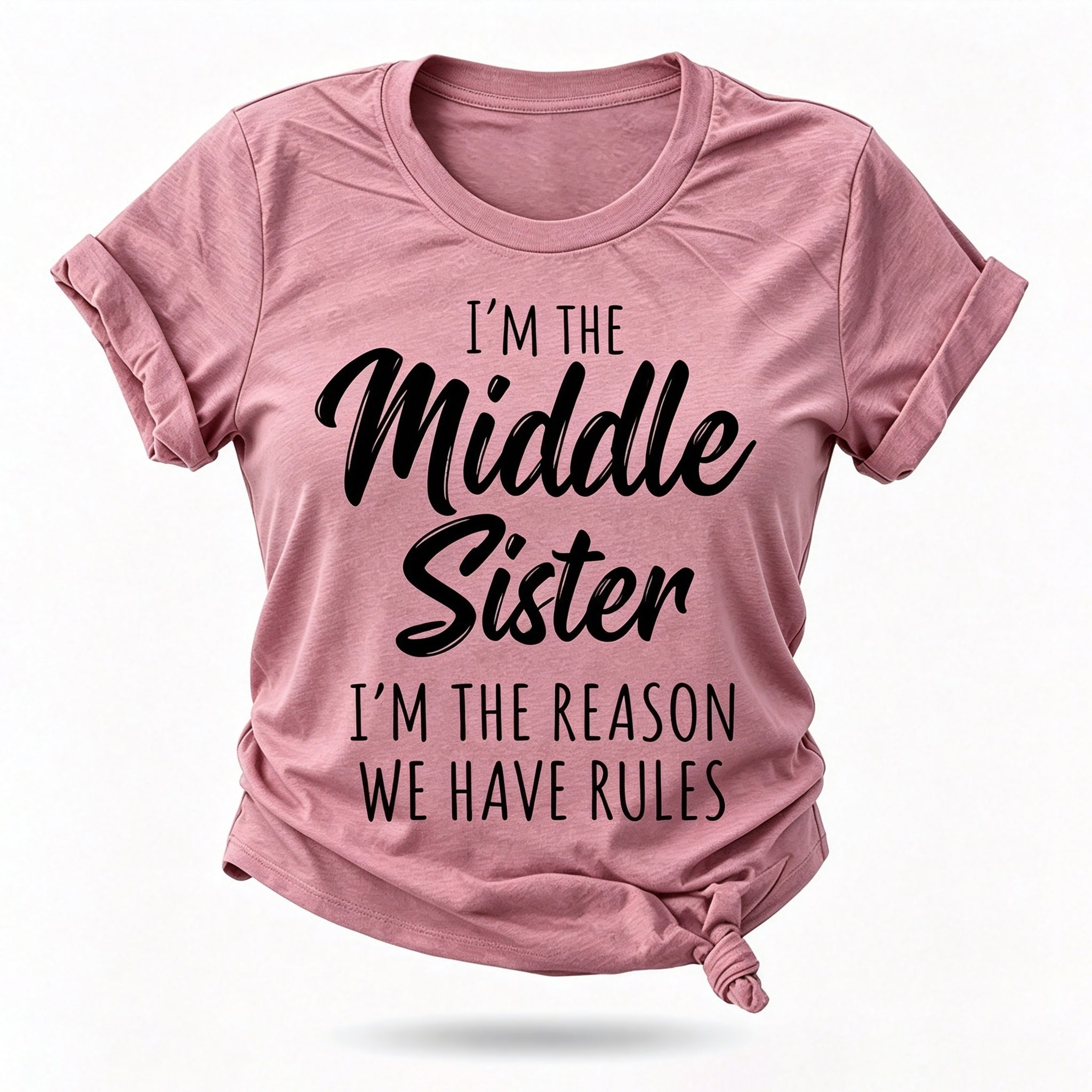 Je suis la sœur du milieu mode lettre impression femmes Slogan T-Shirt 