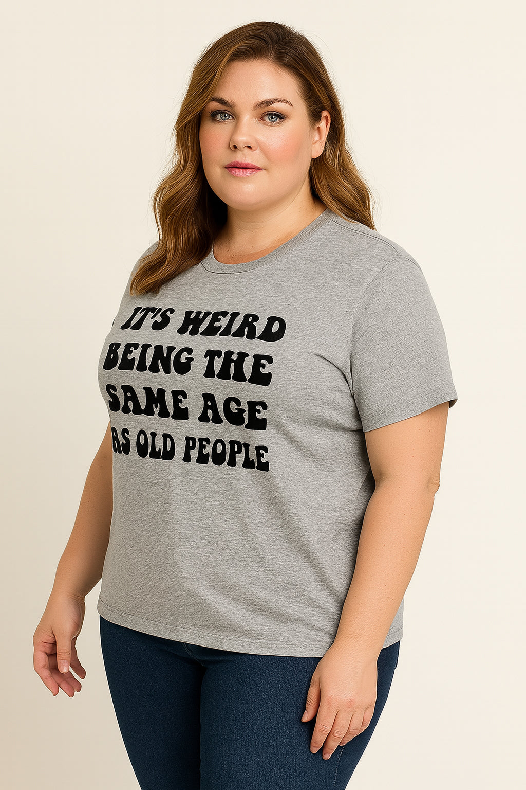 It's Weird Print Women Slogan Plus Size T-shirt