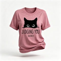Judging You Print Women Slogan T-Shirt