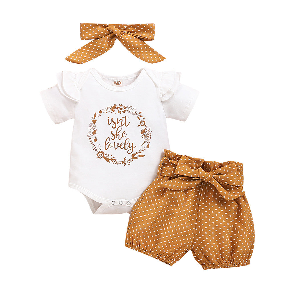 Lovely Polka Dots Printed Baby Set