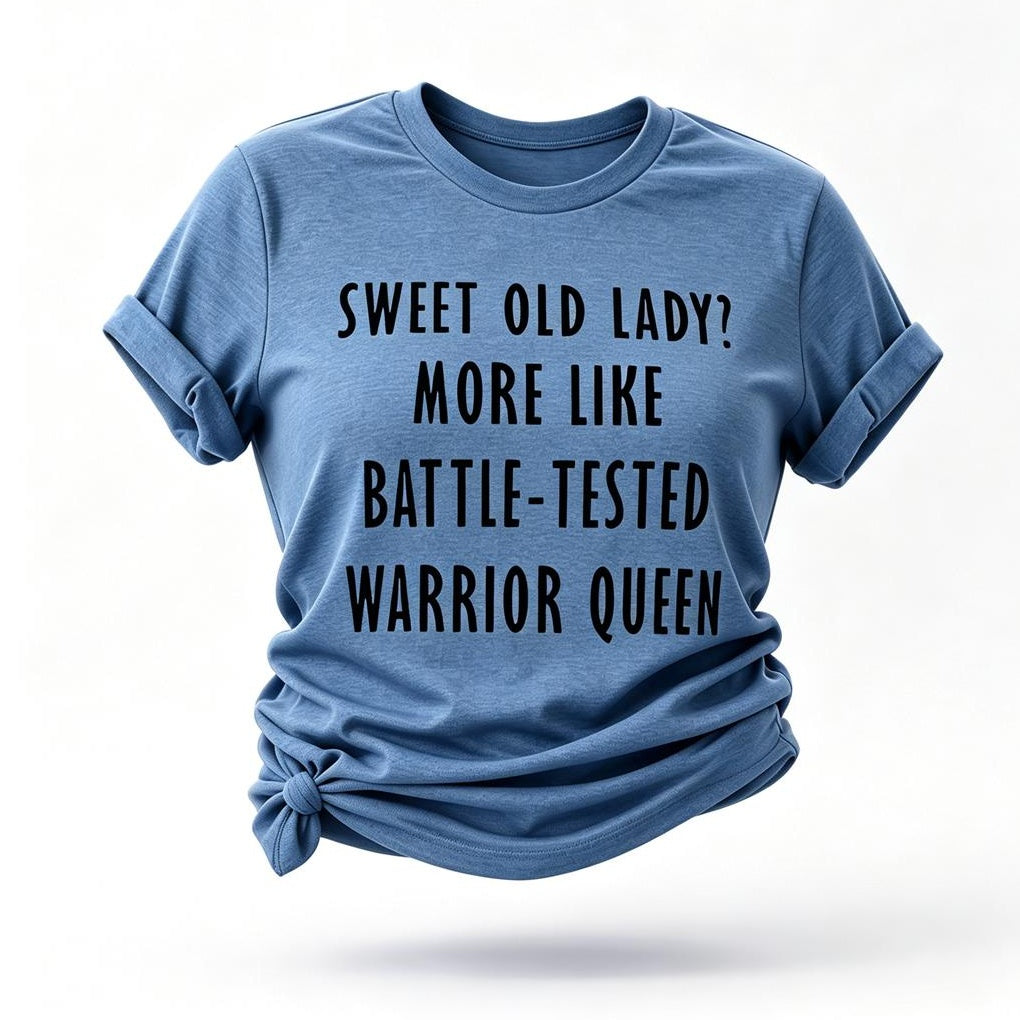 Sweet Old Lady Tee Slogan Letter Graphic Crew Neck Women T Shirt