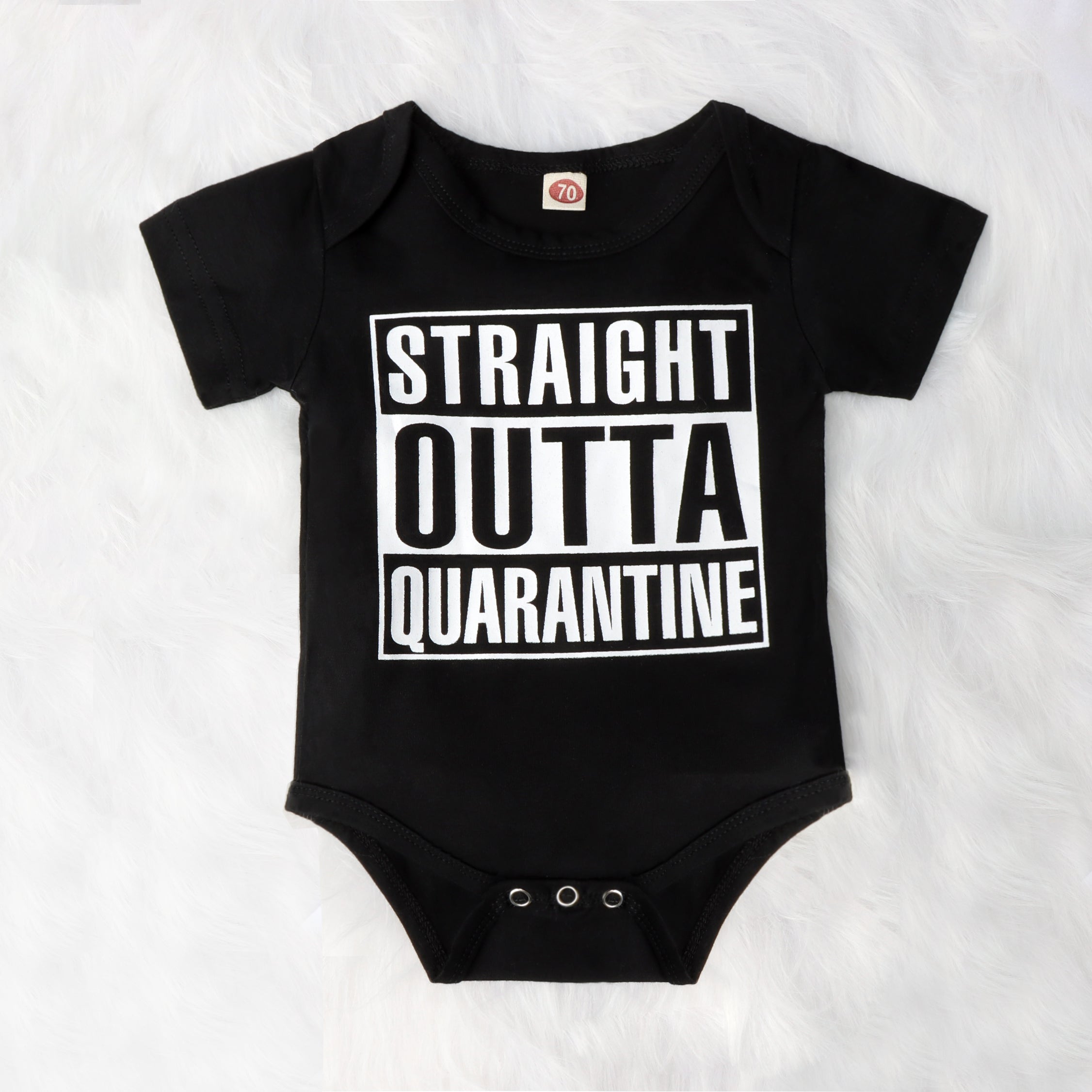 2PCS Straight Outta Quarantine Letter Printed Baby Set