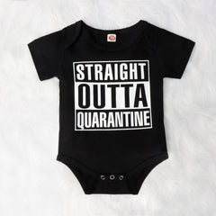 2PCS Straight Outta Quarantine Letter Printed Baby Set